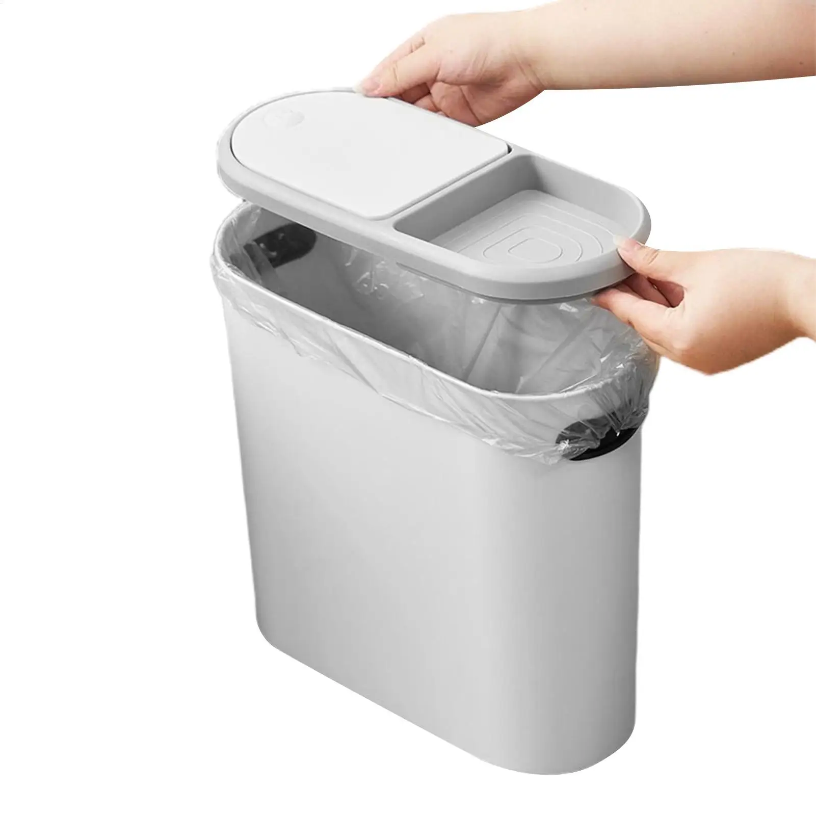 10L Kitchen Trash Can with Press Top Lid PP Small Garbage Bin for Home Bathroom Office Dorm, Touch-Free Wastebasket
10L Kitchen Trash Can with Press Top Lid PP Small Garbage Bin for Home Bathroom Office Dorm, Touch-Free Wastebasket