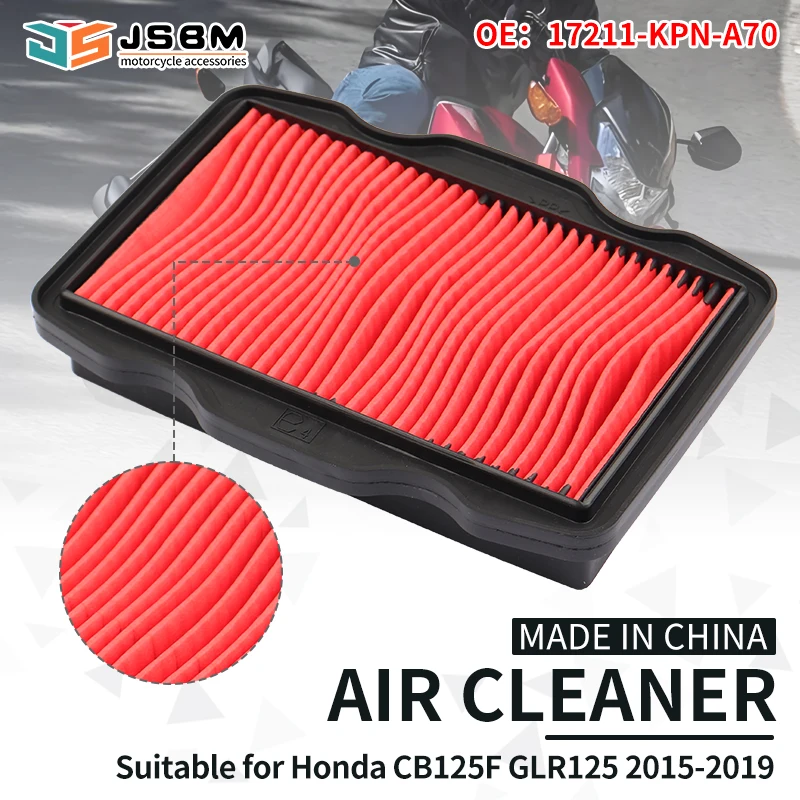 JSBM 125CC Motorcycle Engine Intake Cleaner Air Filter For Honda CB125F GLR125 WH125-16 2015 2016 2017 2018 2019 17211-KPN-A70
JSBM 125CC Motorcycle Engine Intake Cleaner Air Filter For Honda CB125F GLR125 WH125-16 2015 2016 2017 2018 2019 17211-KPN-A70