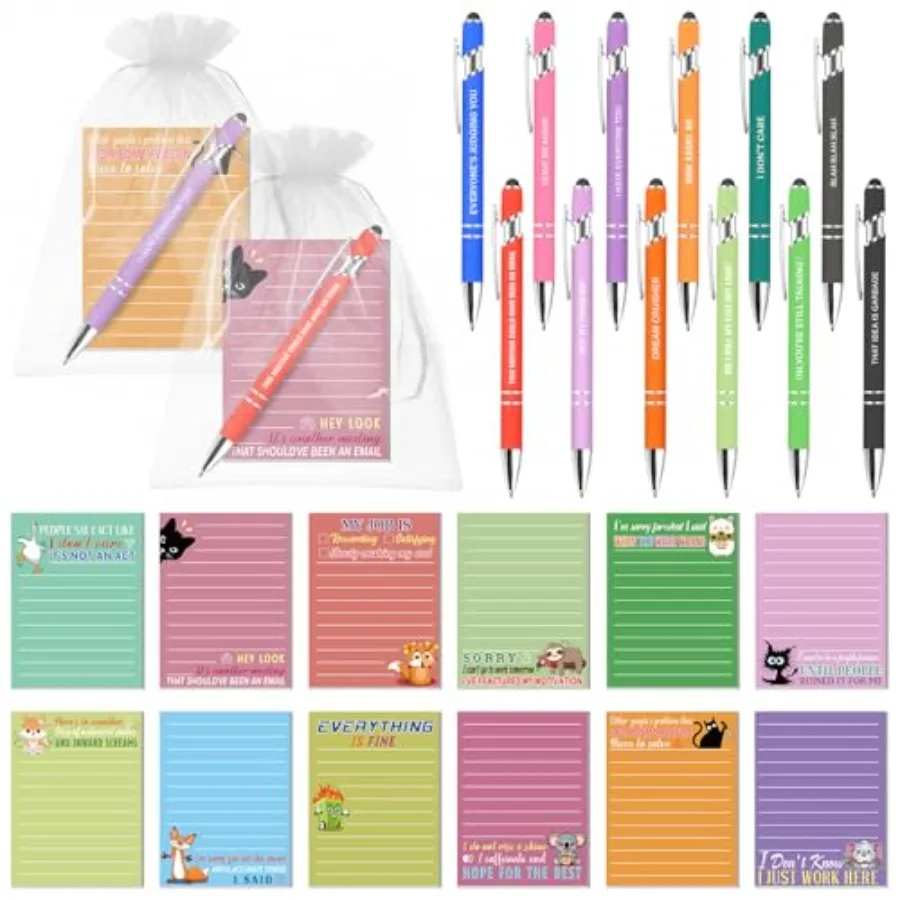 Sarcastic Sticky Notes with Funny Ballpoint Pens 4x3 Inch Funny Self Adhesive Notepads Novelty Memo Note Pads with Sayings Pens
Sarcastic Sticky Notes with Funny Ballpoint Pens 4x3 Inch Funny Self Adhesive Notepads Novelty Memo Note Pads with Sayings Pens
