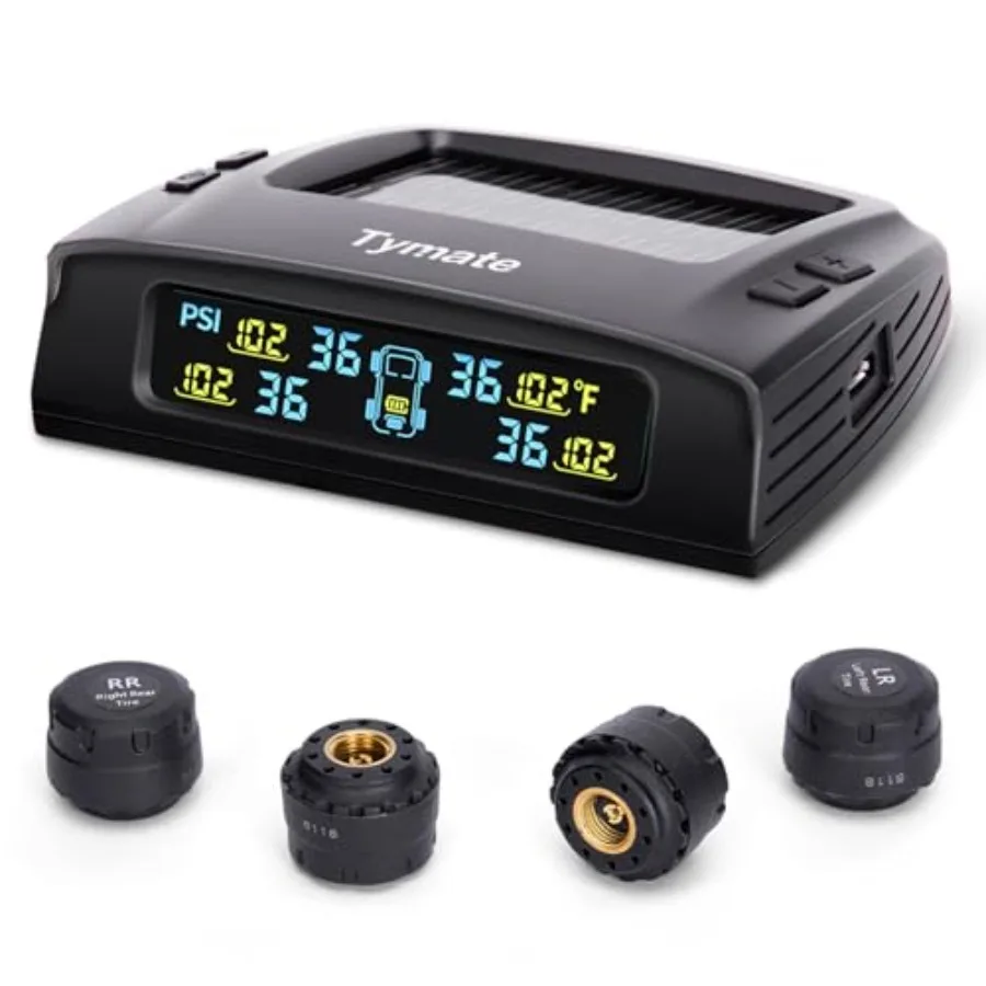 TM2 RV Tire Pressure Monitoring System Tire Pressure Monitor with Solar Charge TPMS with 4 Sensors Max. 10 and 6 Alarm Modes Ne
TM2 RV Tire Pressure Monitoring System Tire Pressure Monitor with Solar Charge TPMS with 4 Sensors Max. 10 and 6 Alarm Modes Ne