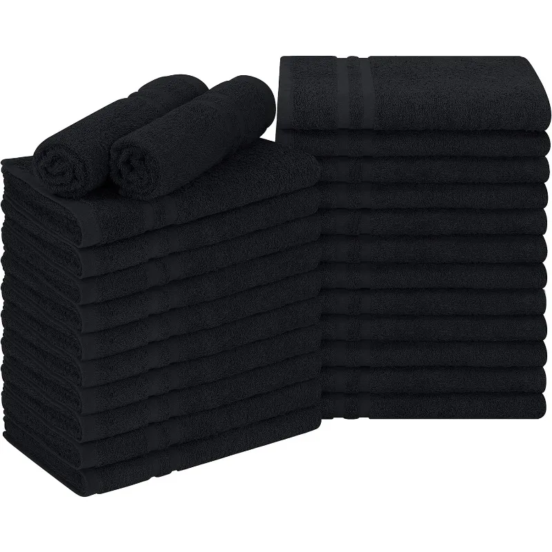 Towels Cotton Bleach Proof Salon Towel 16 by 27 inches, Bleach Safe Gym 100% Cotton Hand Towel, 24 Pack, Black
Towels Cotton Bleach Proof Salon Towel 16 by 27 inches, Bleach Safe Gym 100% Cotton Hand Towel, 24 Pack, Black