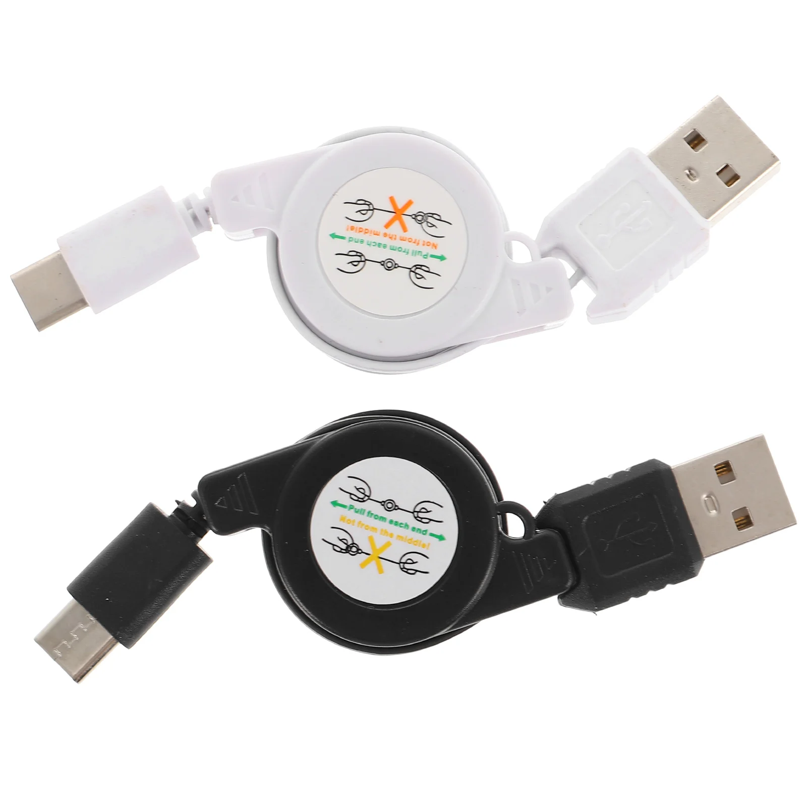 2pcs 80cm Telescopic Type-C Data Cable Durable Portable Charging Cable for Black White USB Retractable
2pcs 80cm Telescopic Type-C Data Cable Durable Portable Charging Cable for Black White USB Retractable