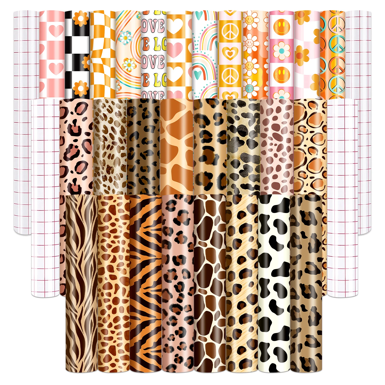 28 Pcs Permanent Vinyl (16 Boho Leopard +12 Plaid Permanent)-12" x 10" Adhesive Vinyl Perfect Suited All Festival
28 Pcs Permanent Vinyl (16 Boho Leopard +12 Plaid Permanent)-12" x 10" Adhesive Vinyl Perfect Suited All Festival