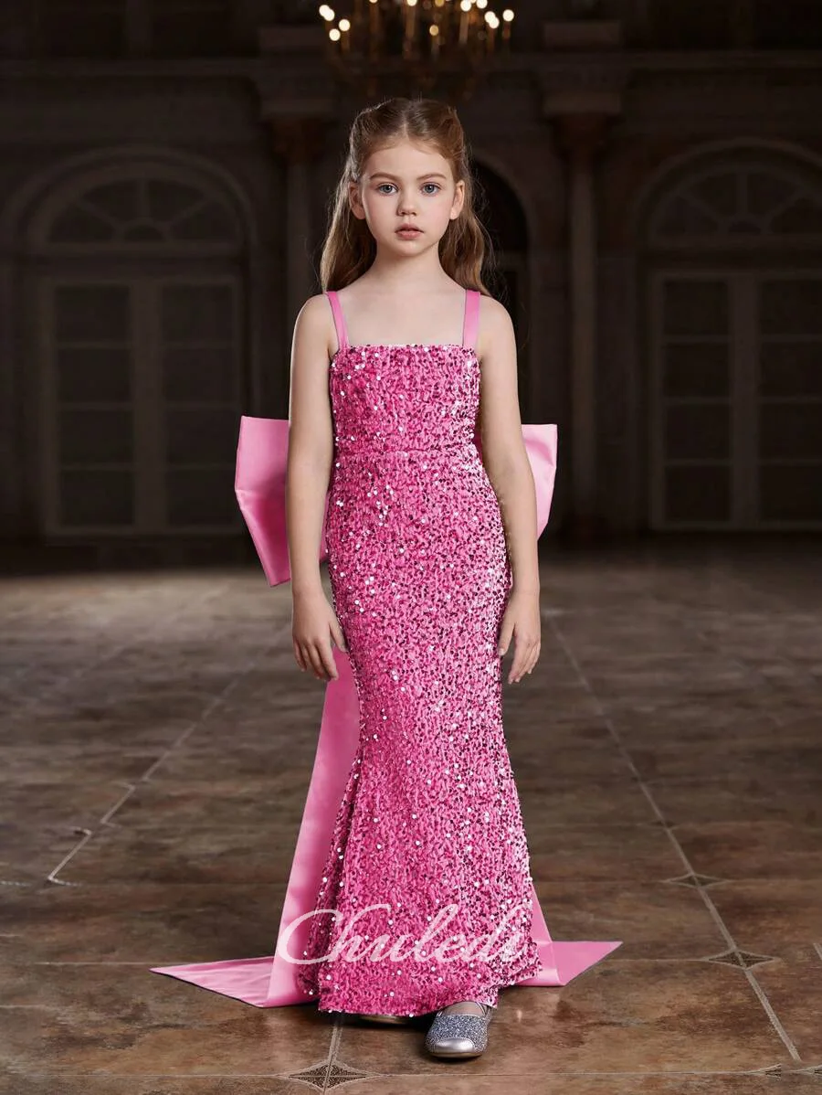 Tween Girl Glittery Formal Dress With Bow-Tied Back Spaghetti Strap sequin dress
Tween Girl Glittery Formal Dress With Bow-Tied Back Spaghetti Strap sequin dress
