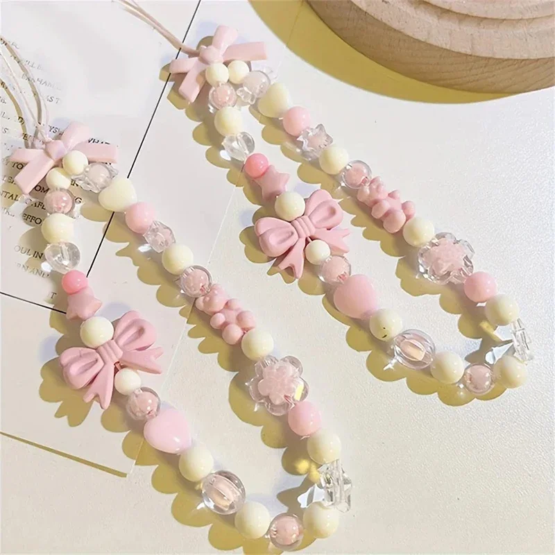 Korean Cute Charm Bear Love Heart Bowknot Phone Chains For iPhone Women Girls Jewelry Strap Beaded Lanyard Hanging Cord Bracelet
Korean Cute Charm Bear Love Heart Bowknot Phone Chains For iPhone Women Girls Jewelry Strap Beaded Lanyard Hanging Cord Bracelet