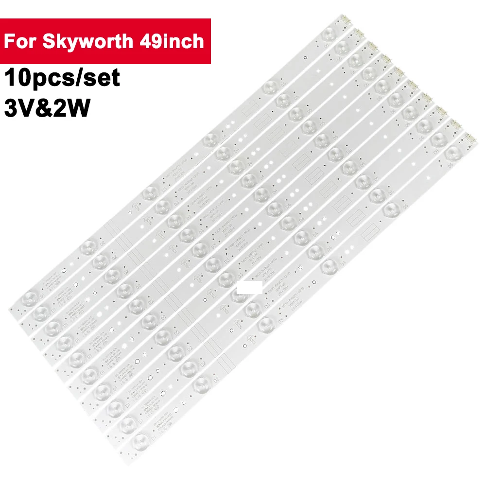 3V 2W 10Pcs/Set TV LED Strip Lights For Skyworth 49inch 480mm 5800-W49001-2P00 49M6E 49E361S 49E366W 49X5 49E6080 49E3500 49E600
3V 2W 10Pcs/Set TV LED Strip Lights For Skyworth 49inch 480mm 5800-W49001-2P00 49M6E 49E361S 49E366W 49X5 49E6080 49E3500 49E600