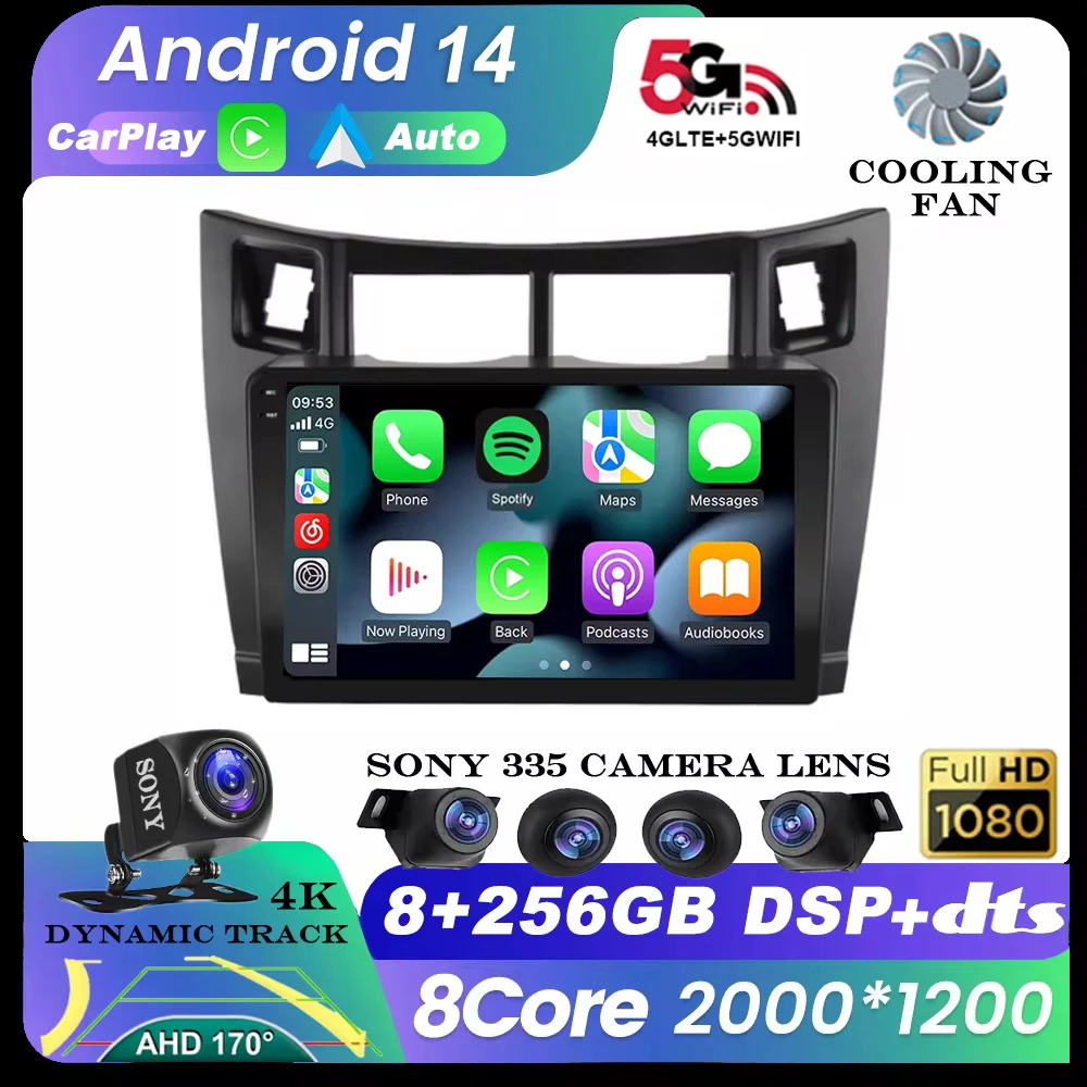 Android 14 Auto GPS Navigation 360 Camera CarPlay Car Radio Multimedia Video Player For Toyota Yaris 2005 - 2012 Stereo WIFI+4G
Android 14 Auto GPS Navigation 360 Camera CarPlay Car Radio Multimedia Video Player For Toyota Yaris 2005 - 2012 Stereo WIFI+4G