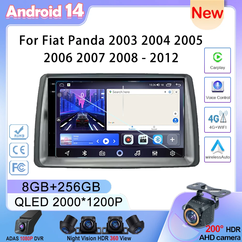 Car android 7 Inch Wireless For Fiat Panda 2003 2004 2005 2006 2007 2008 - 2012 auto radio stereo multimedia player GPS 2din DVD
Car android 7 Inch Wireless For Fiat Panda 2003 2004 2005 2006 2007 2008 - 2012 auto radio stereo multimedia player GPS 2din DVD