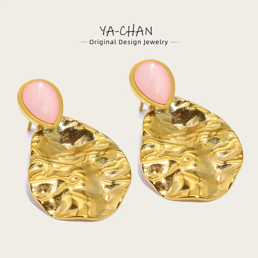 YACHAN 18K Gold Plated Irregular Stainless Steel Drop Earrings for Women Vintage Luxury Pink Natural Stone Exquisite Jewelry
YACHAN 18K Gold Plated Irregular Stainless Steel Drop Earrings for Women Vintage Luxury Pink Natural Stone Exquisite Jewelry