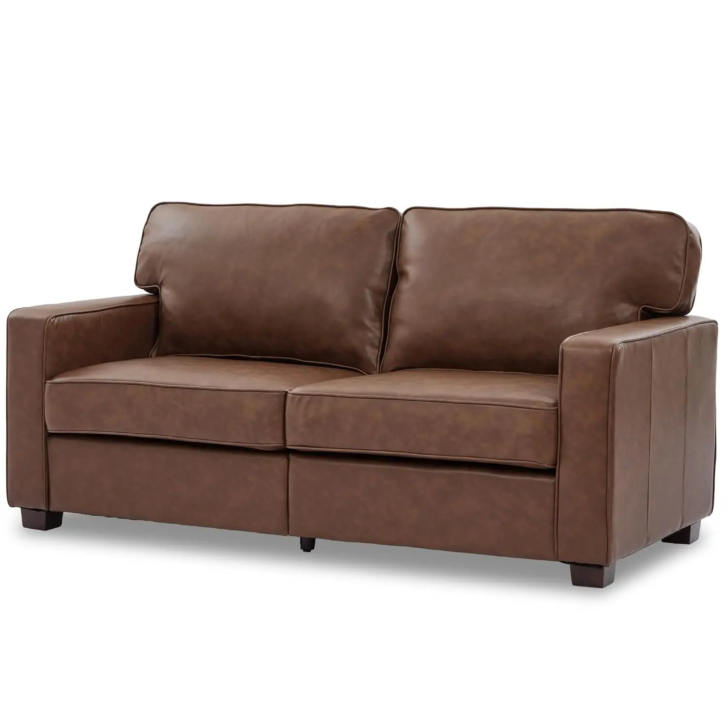 66" PU Faux Leather Couch, Mid-Century Modern Loveseat Sofa with Solid Wood Legs for Living Room, Bedroom, Office, Brown
66" PU Faux Leather Couch, Mid-Century Modern Loveseat Sofa with Solid Wood Legs for Living Room, Bedroom, Office, Brown