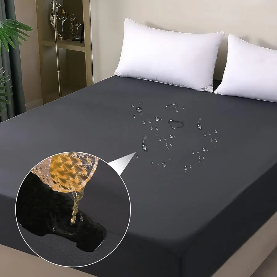 Waterproof Mattress Protector Queen, Fitted Sheet Style Breathable Mattress Co er with Deep Pocket Fits Up to 18'', Machine Wash
Waterproof Mattress Protector Queen, Fitted Sheet Style Breathable Mattress Co er with Deep Pocket Fits Up to 18'', Machine Wash