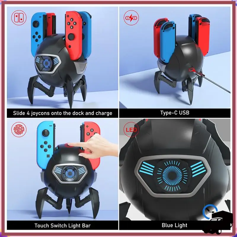 Efficient 4-In-1 Joy-Con Charger Grip For Nintendo Switch & OLED For NS Game Controller LED Indicator Charging Dock Station
Efficient 4-In-1 Joy-Con Charger Grip For Nintendo Switch & OLED For NS Game Controller LED Indicator Charging Dock Station