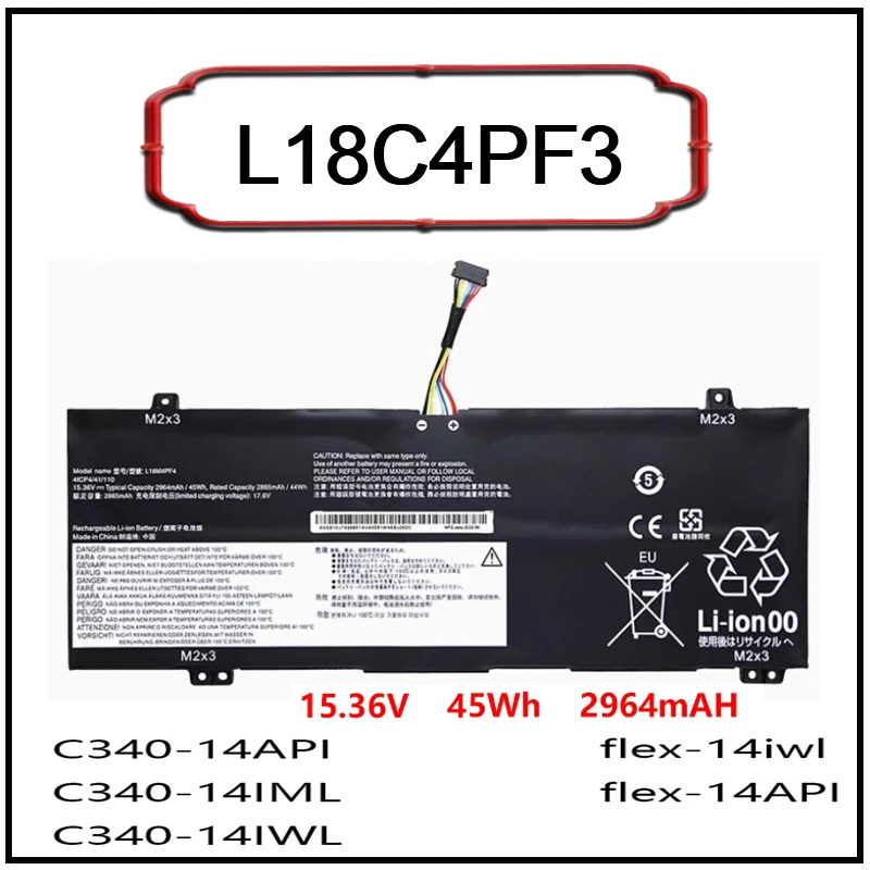Аккумулятор Li-ion L18C4PF3 L18M4PF4 для ноутбуков, совместимый с Lenovo Xiaoxin Air14-2019, C340-14IML, S540-14IML, Flex-14iwl, Flex-14API
Аккумулятор Li-ion L18C4PF3 L18M4PF4 для ноутбуков, совместимый с Lenovo Xiaoxin Air14-2019, C340-14IML, S540-14IML, Flex-14iwl, Flex-14API