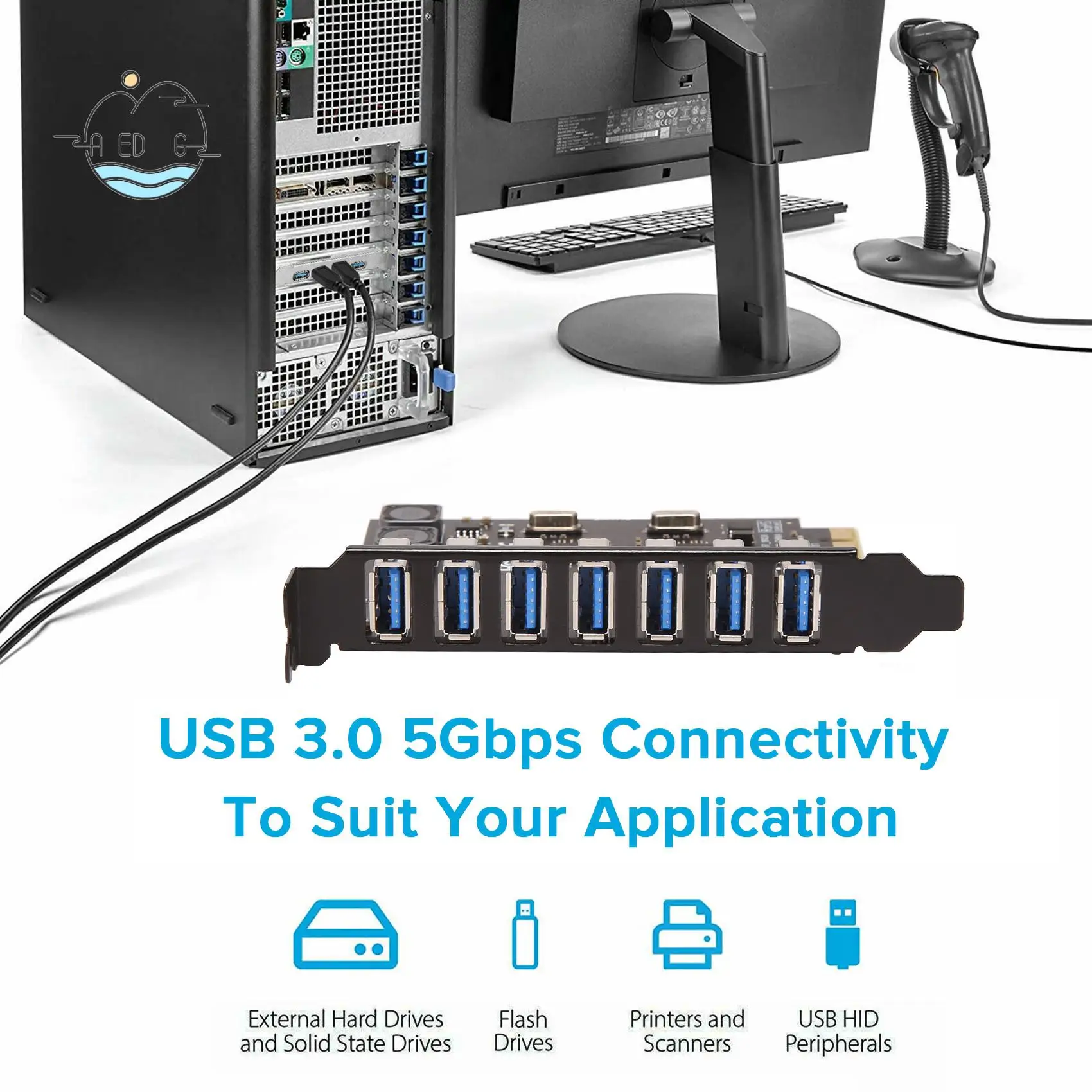 AED6-USB 3.0 PCI-E Expansion Card Adapter 7 Ports Hub Adapter External Controller PCI-E Extender PCI Express Card For Desktop
AED6-USB 3.0 PCI-E Expansion Card Adapter 7 Ports Hub Adapter External Controller PCI-E Extender PCI Express Card For Desktop