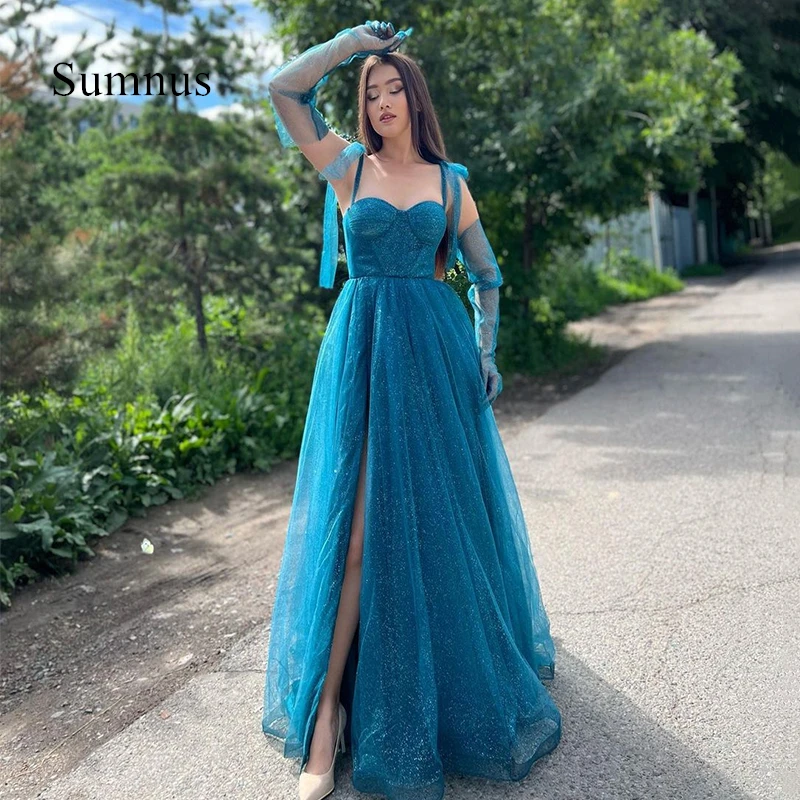 Sumnus Glitter Blue A-Line Evening Dresses Sweetheart Spaghetti Prom Dress Side Slit Formal Occasion Party Gowns Custom Size
Sumnus Glitter Blue A-Line Evening Dresses Sweetheart Spaghetti Prom Dress Side Slit Formal Occasion Party Gowns Custom Size