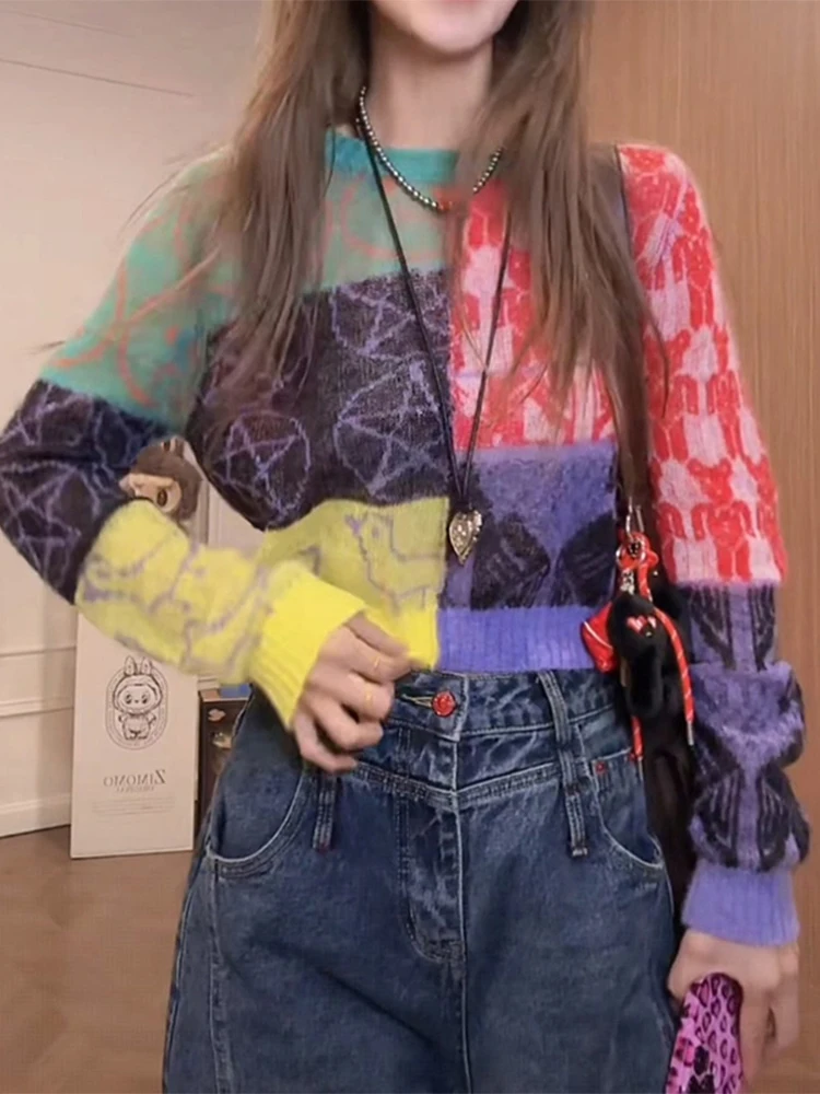 Spring Autumn 2025 Loose Design Color Blo Contrast Casual Long Sve Women's Sweater Street Sle Knitted Top Faionable
Spring Autumn 2025 Loose Design Color Blo Contrast Casual Long Sve Women's Sweater Street Sle Knitted Top Faionable
