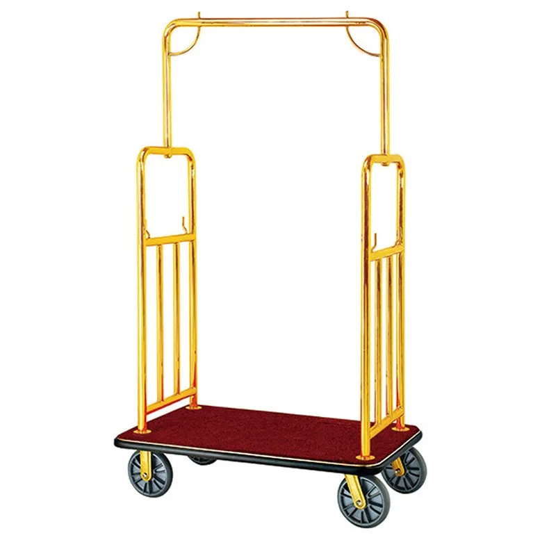 Gold Hotel Luggage Cart Golden Stainless Steel Hotel Bellman Trolley Luggage Cart With 4 Wheels Trolley Cart
Gold Hotel Luggage Cart Golden Stainless Steel Hotel Bellman Trolley Luggage Cart With 4 Wheels Trolley Cart