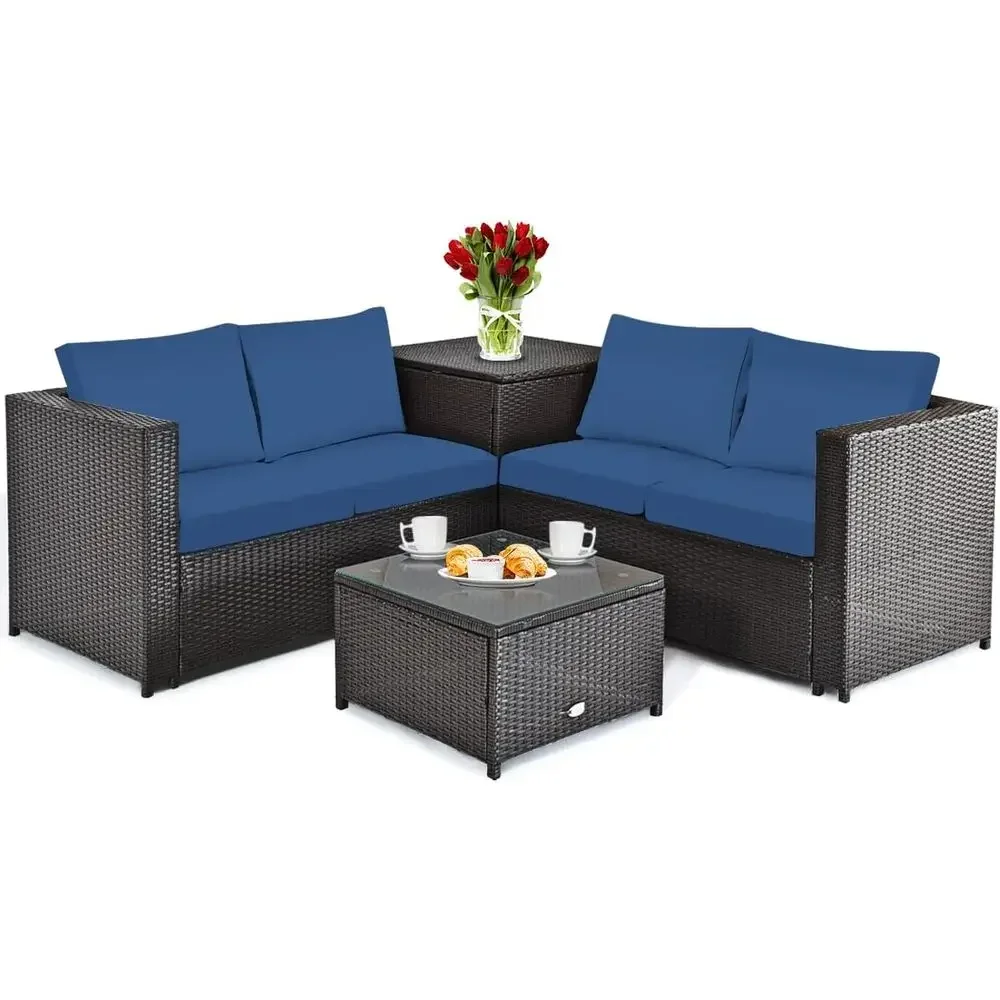 Weatherproof 4-Piece Patio Furniture Set with 2 Loveseats, Cushioned Outdoor Sectional Sofa, Ideal for Garden and Poolside, Navy
Weatherproof 4-Piece Patio Furniture Set with 2 Loveseats, Cushioned Outdoor Sectional Sofa, Ideal for Garden and Poolside, Navy