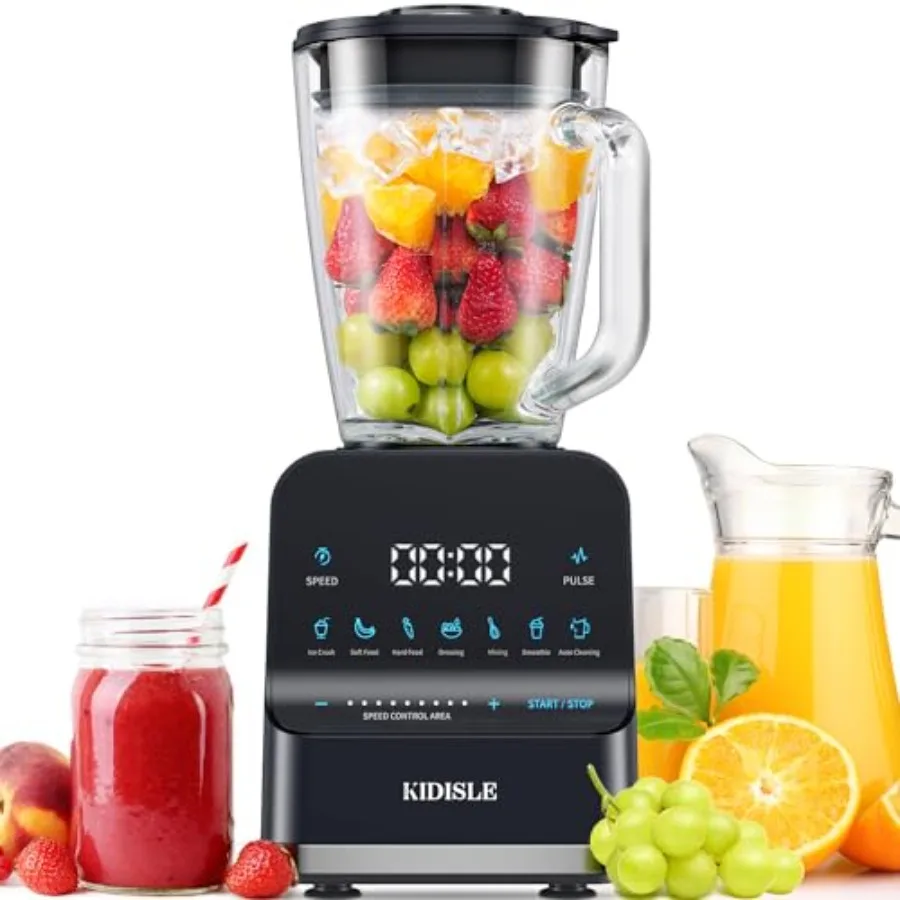 1200W Professional Smoothie Blender for Shakes 52oz Glass Jar Ice Crush Puree 9-Speed Touchscreen with Pulse 7 Functions Black
1200W Professional Smoothie Blender for Shakes 52oz Glass Jar Ice Crush Puree 9-Speed Touchscreen with Pulse 7 Functions Black