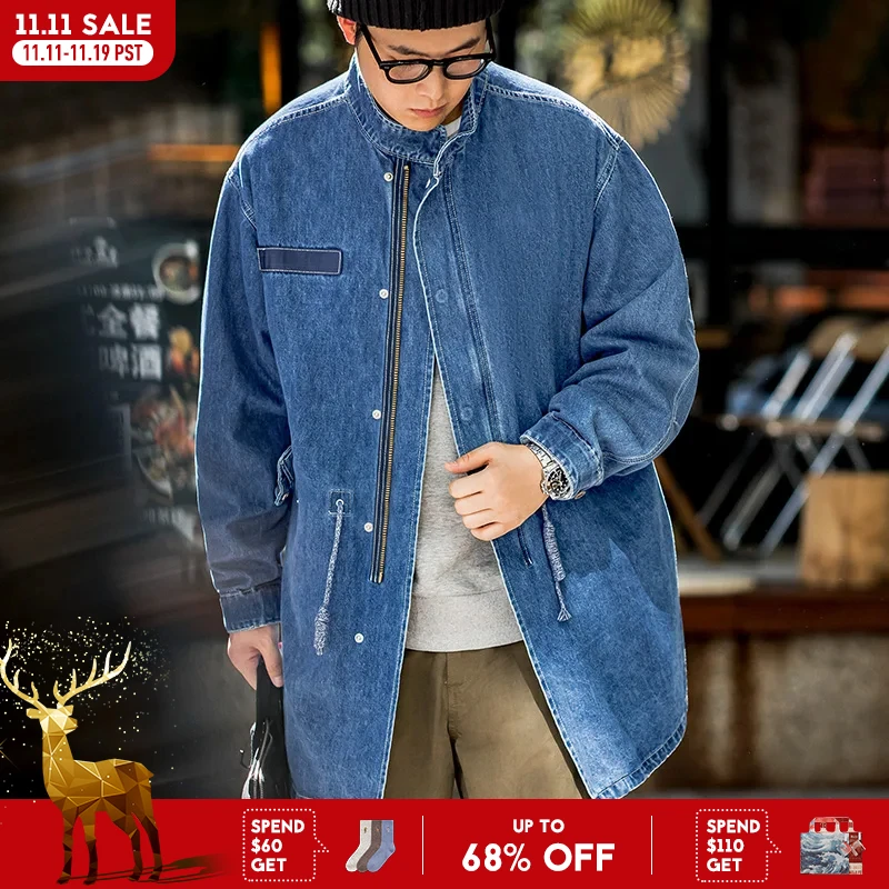 Maden American Retro M65 Denim Fishtail Trench Coats Loose Profile Mid-length Windbreaker Men's Autumn Jackets Casual Overcoat
Maden American Retro M65 Denim Fishtail Trench Coats Loose Profile Mid-length Windbreaker Men's Autumn Jackets Casual Overcoat