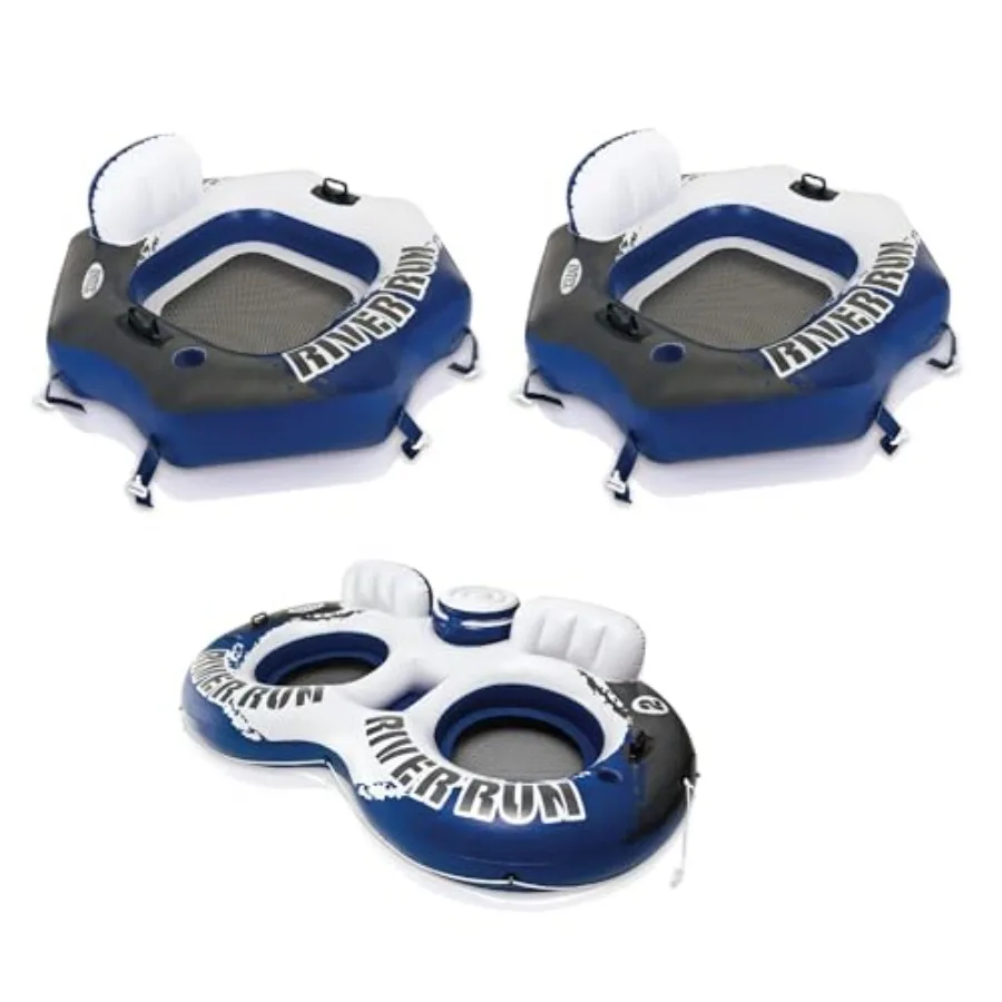 1 Person Inflatable Water Raft with 2 Person Floating Lounge and Cooler for River Run - Durable PVC Material Blue Color Portabl
1 Person Inflatable Water Raft with 2 Person Floating Lounge and Cooler for River Run - Durable PVC Material Blue Color Portabl