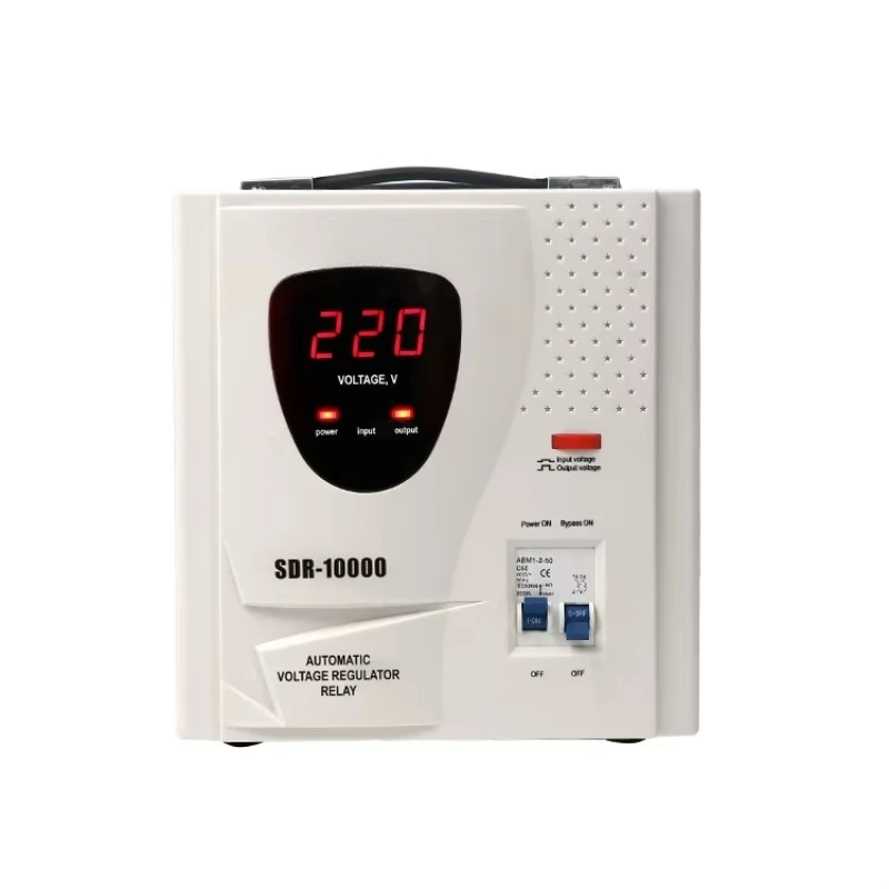 Factory 8KW 10KW AC Single Phase Automatic Digital Voltage Regulator Stabilizer AVR 220V 10KVA with Fan
Factory 8KW 10KW AC Single Phase Automatic Digital Voltage Regulator Stabilizer AVR 220V 10KVA with Fan
