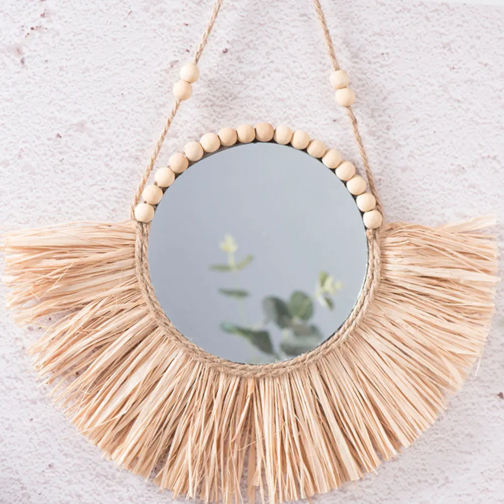 Raffia Decorative Round Wall Mirror Handmade Hanging Pendant Rustic Mirror for Bedroom Makeup Home Wall Decor Ornament
Raffia Decorative Round Wall Mirror Handmade Hanging Pendant Rustic Mirror for Bedroom Makeup Home Wall Decor Ornament