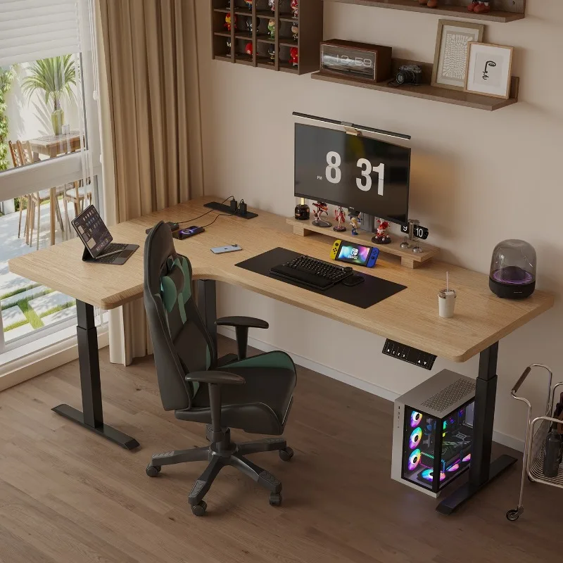Ash wood intelligent lifting corner e-sports table household L-shaped computer turning office
Ash wood intelligent lifting corner e-sports table household L-shaped computer turning office