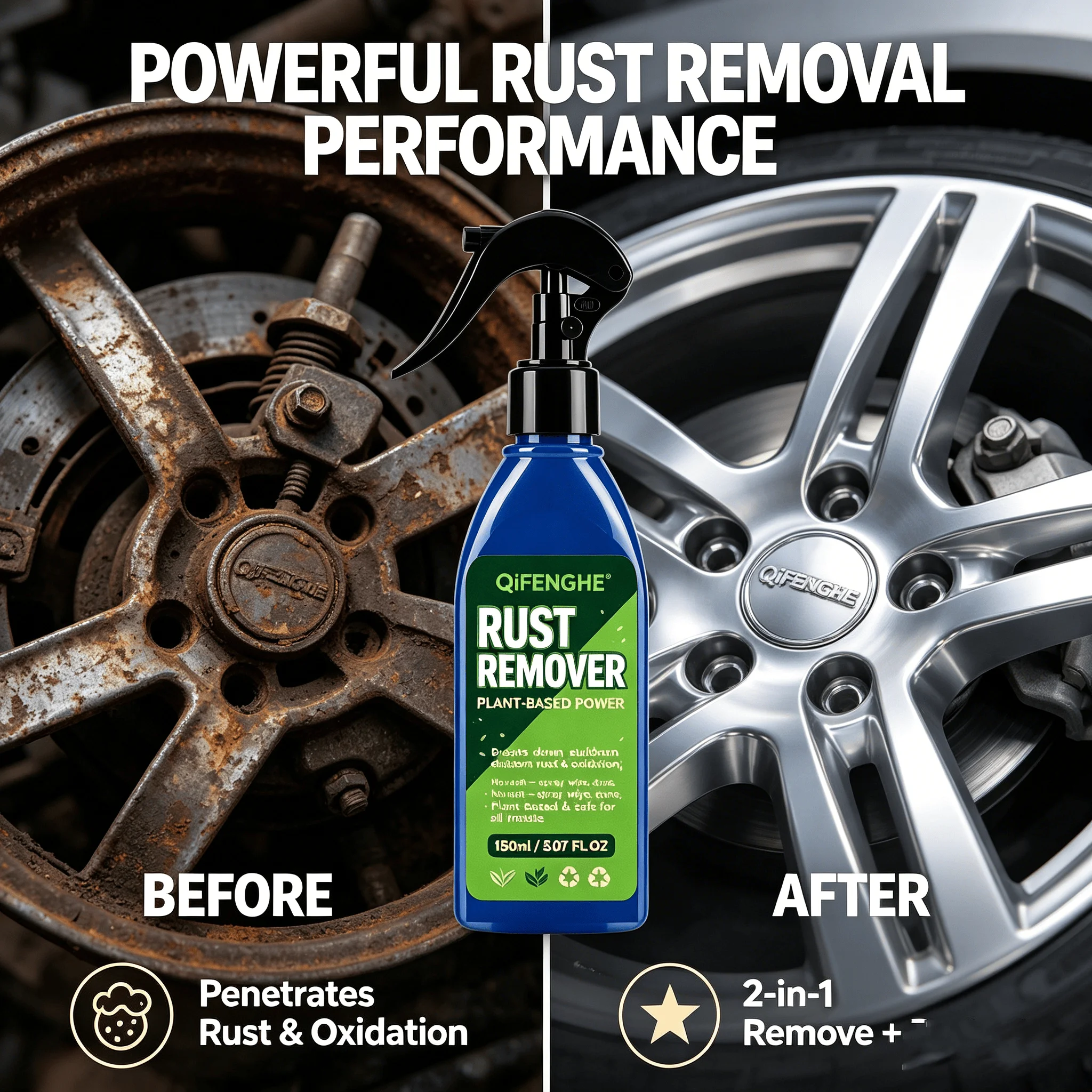 Rust Remover Spray – for Car Wheels, Brake Discs, Tools – No Scrub, Safe on Paint & Chrome, Leaves Protective Layer – 150ml
Rust Remover Spray – for Car Wheels, Brake Discs, Tools – No Scrub, Safe on Paint & Chrome, Leaves Protective Layer – 150ml