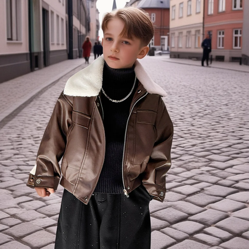 School Teens Boys Winter Leather Jacket Fur Collar Trendy Plush Lined Lambswool Coat Thick Warm PU Leather Outerwear for Kids
School Teens Boys Winter Leather Jacket Fur Collar Trendy Plush Lined Lambswool Coat Thick Warm PU Leather Outerwear for Kids