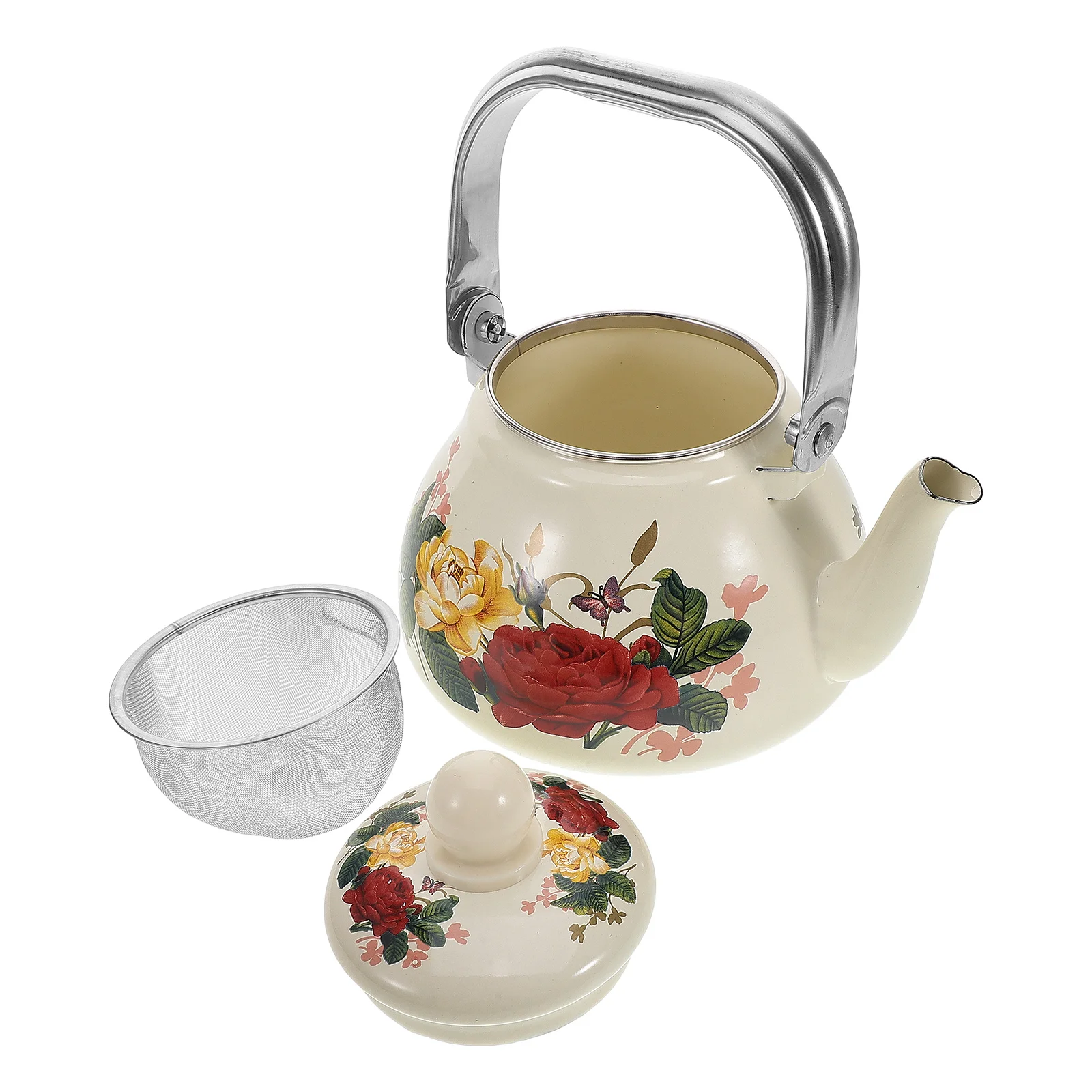 Enamel Teapot 1 Liter Retro Kettle Stovetop Floral Oil Can Strainer Design Enameled Pot for Loose Tea Vintage Kitchen
Enamel Teapot 1 Liter Retro Kettle Stovetop Floral Oil Can Strainer Design Enameled Pot for Loose Tea Vintage Kitchen