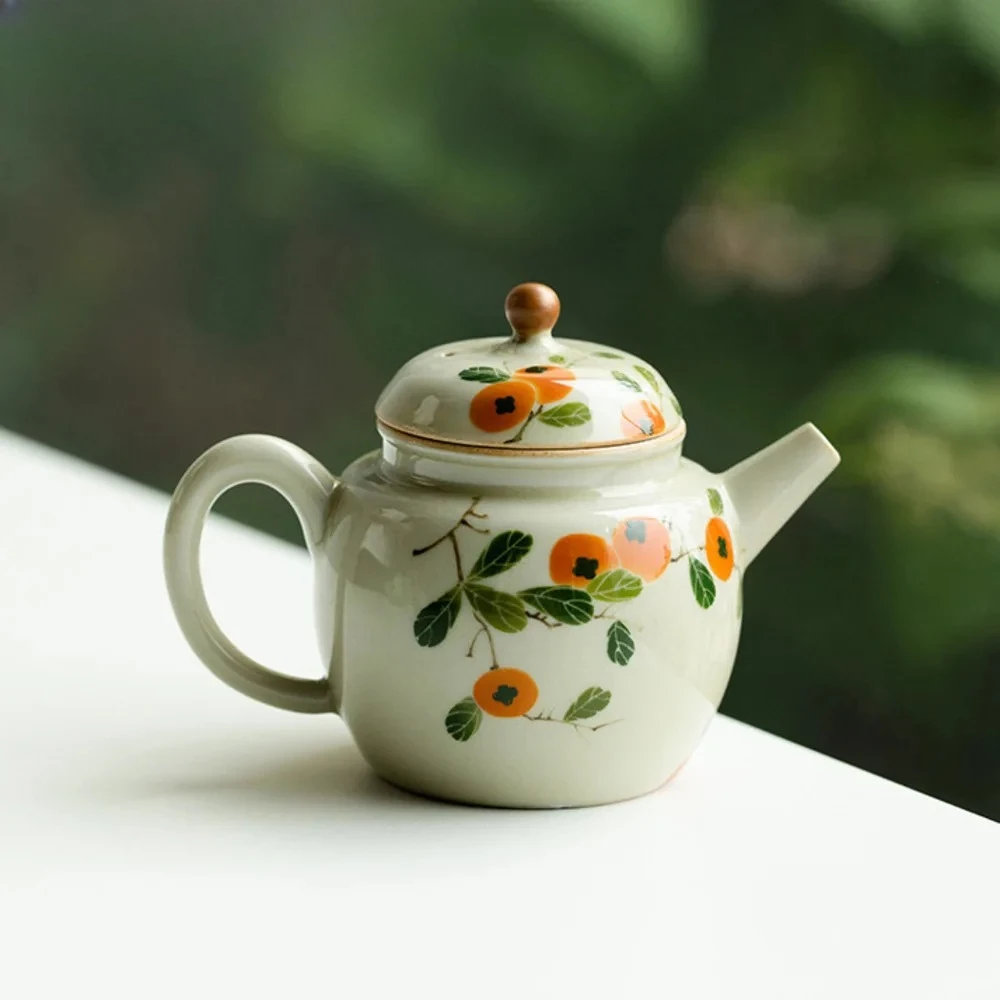 90ml Pure Hand-painted Persimmon Ceramic Sketch Pot Single Small Pot Chinese Tea Making Kettle with Filter Hole Kung Fu Teaware
90ml Pure Hand-painted Persimmon Ceramic Sketch Pot Single Small Pot Chinese Tea Making Kettle with Filter Hole Kung Fu Teaware