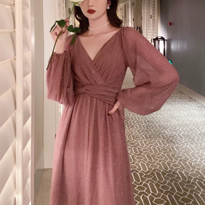 2021 Autumn French Elegant Party Dress Women Long Sleeve Casual Fairy Midi Dress Evening Vintage One Piece Dress Korean Fashion
2021 Autumn French Elegant Party Dress Women Long Sleeve Casual Fairy Midi Dress Evening Vintage One Piece Dress Korean Fashion