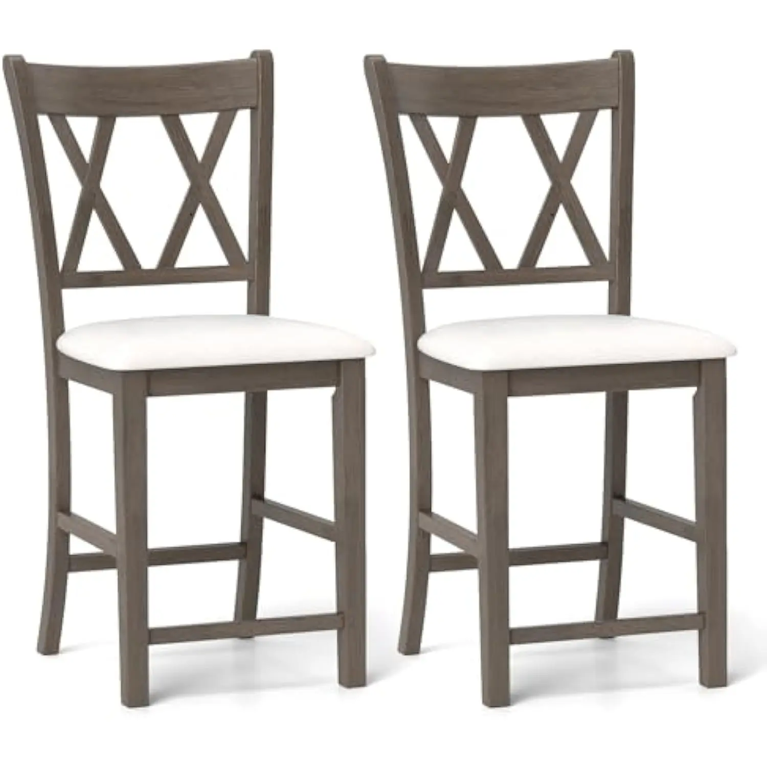 Wood Bar Stools Set of 2, 24 Counter Height Bar Stools W/Cross Back & Linen Fabric Upholstered Seat, Modern Farmhouse Wooden B
Wood Bar Stools Set of 2, 24 Counter Height Bar Stools W/Cross Back & Linen Fabric Upholstered Seat, Modern Farmhouse Wooden B