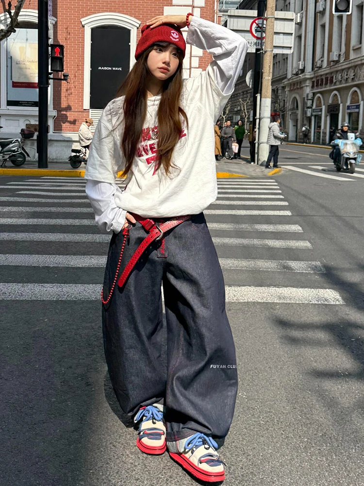 Fuyuan Blue Wide Leg Denim Jeans Women's Spring New American Retro Street Loose Slimming Knife Pants High Waist Long Pants
Fuyuan Blue Wide Leg Denim Jeans Women's Spring New American Retro Street Loose Slimming Knife Pants High Waist Long Pants