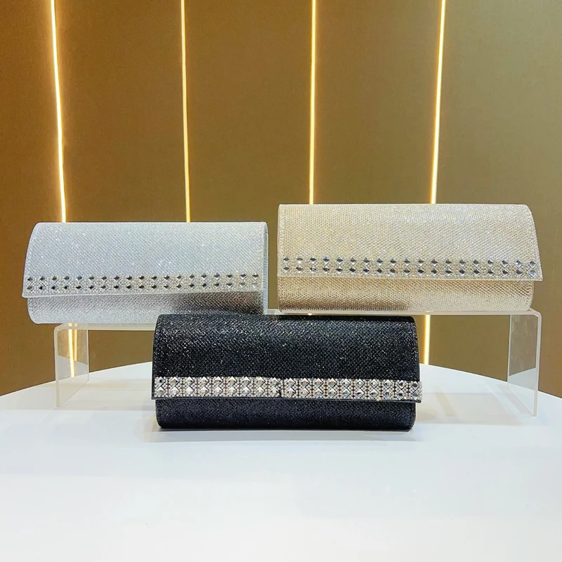 New Shiny Diamond Embellished Women's Clutch Bag Luxury Sequins Evening Baguette Bag Glitter Banquet Dinner Wedding Party Bags
New Shiny Diamond Embellished Women's Clutch Bag Luxury Sequins Evening Baguette Bag Glitter Banquet Dinner Wedding Party Bags