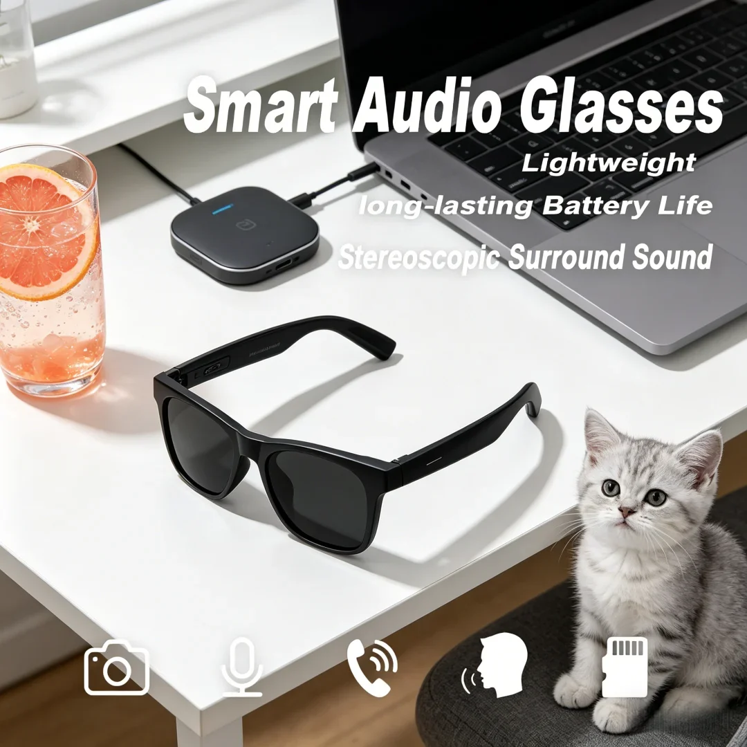 Elegant AI Smart Glasses Remote Control Touch Photography Voice Assistant Wireless Bluetooth Call Headphone For Men
Elegant AI Smart Glasses Remote Control Touch Photography Voice Assistant Wireless Bluetooth Call Headphone For Men
