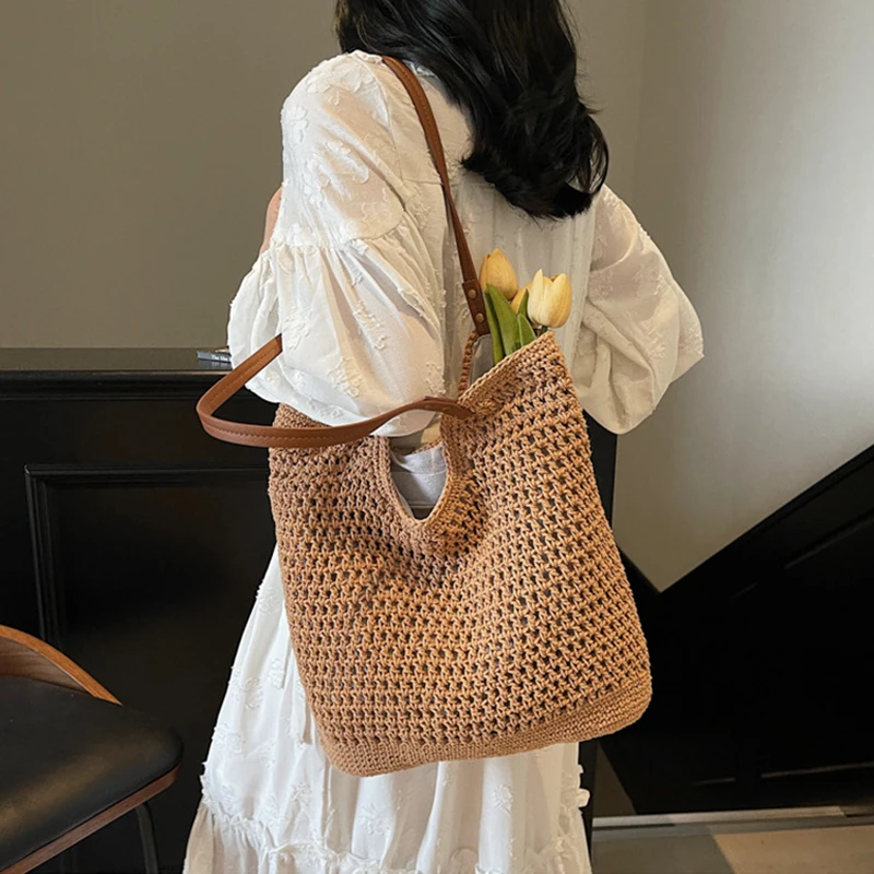 Designer Handmade Summer Beach Purses Handbags Casual Hollow Straw Women Shoulder Bags
Designer Handmade Summer Beach Purses Handbags Casual Hollow Straw Women Shoulder Bags