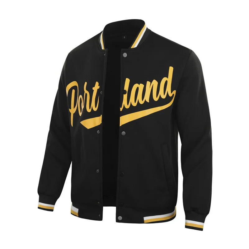 Spring Autumn Mens Letter Graphic Bomber Jacket Stand Collar Striped Knitted Printing Coat for Male
Spring Autumn Mens Letter Graphic Bomber Jacket Stand Collar Striped Knitted Printing Coat for Male