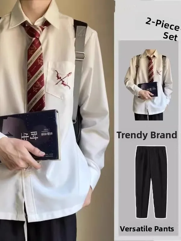 Cupid's Love GodDK Men's And Women's White Japanese Sle Long Sve Embroidered irt Tie orm SetStand Fit Breathable
Cupid's Love GodDK Men's And Women's White Japanese Sle Long Sve Embroidered irt Tie orm SetStand Fit Breathable