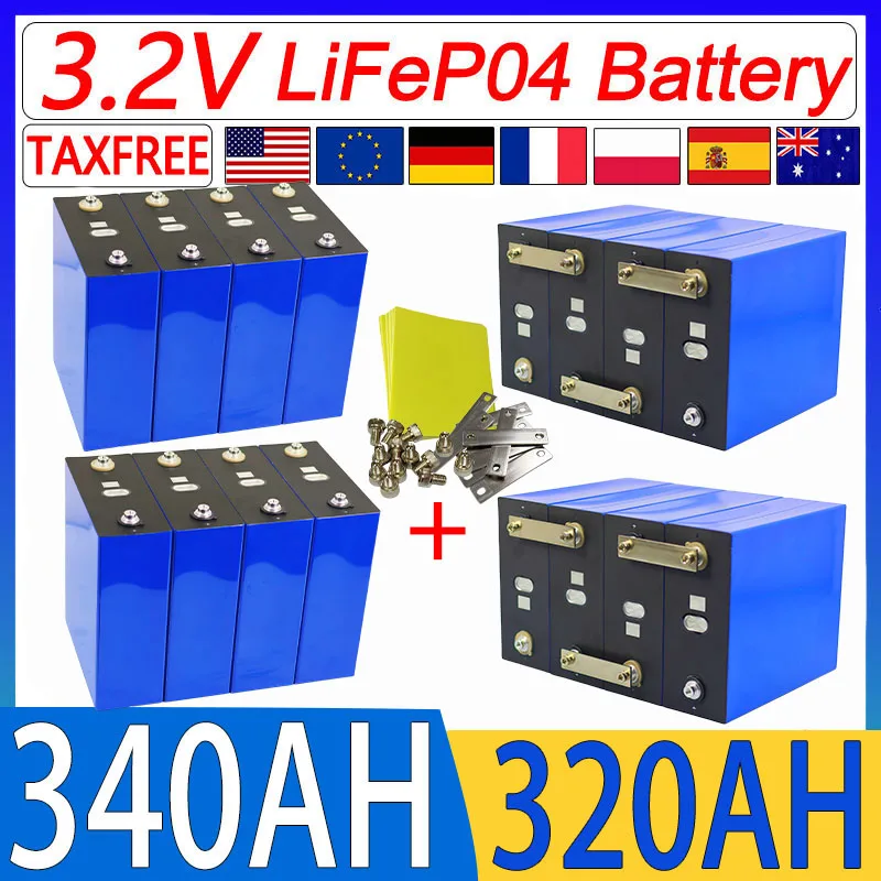 New 16PCS 3.2V 340AH 320AH 310AH 280AH lifepo4 battery 3C DIY 48V electric boat solar energy storage household battery duty-free
New 16PCS 3.2V 340AH 320AH 310AH 280AH lifepo4 battery 3C DIY 48V electric boat solar energy storage household battery duty-free