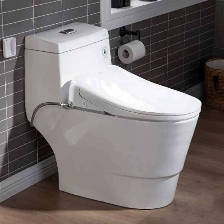Smart toilet seat with auto open/close bidet for home use, ceramic white, elongated 1-piece design with child wash, chair heigh
Smart toilet seat with auto open/close bidet for home use, ceramic white, elongated 1-piece design with child wash, chair heigh