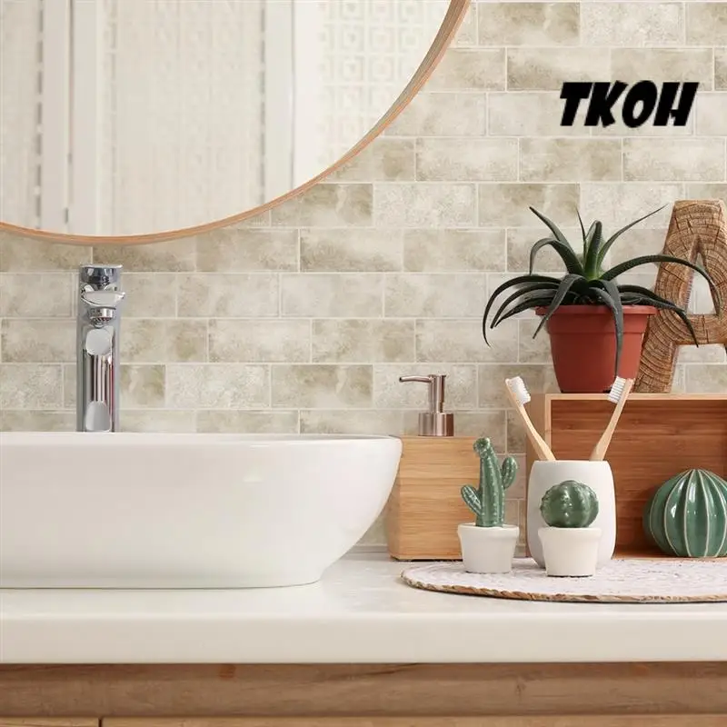 TKOH-Subway Backsplash плитка для очистки и приклеивания, водонепроницаемая, 10 листов, бежевый камень, очистка и приклеивание фартука для кухни, стены, спины
TKOH-Subway Backsplash плитка для очистки и приклеивания, водонепроницаемая, 10 листов, бежевый камень, очистка и приклеивание фартука для кухни, стены, спины