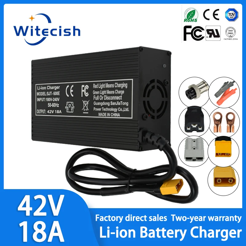 Witecish 42V 18A High power Fast Charger For 10 strings Lithium Battery Charger igh-power intelligent display aluminum shell cas
Witecish 42V 18A High power Fast Charger For 10 strings Lithium Battery Charger igh-power intelligent display aluminum shell cas