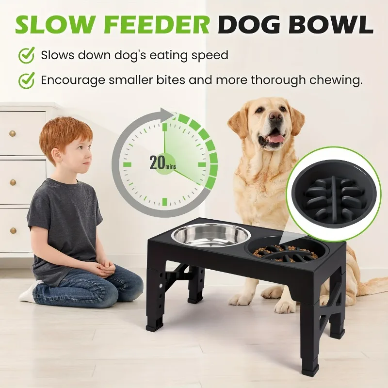 5 Adjustable Height for Different Needs 3 in 1 Pet Feeder Two Bowls One Lift Anti-upset High Neck Guard Slow Food Basin Pet Bowl
5 Adjustable Height for Different Needs 3 in 1 Pet Feeder Two Bowls One Lift Anti-upset High Neck Guard Slow Food Basin Pet Bowl