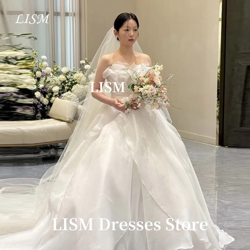 LISM Sweetheart Gorgeous Silk Organza Wedding Dresses Korea Woman Formal Bride Gowns Strapless Bridal Dress Customized Vestidos
LISM Sweetheart Gorgeous Silk Organza Wedding Dresses Korea Woman Formal Bride Gowns Strapless Bridal Dress Customized Vestidos