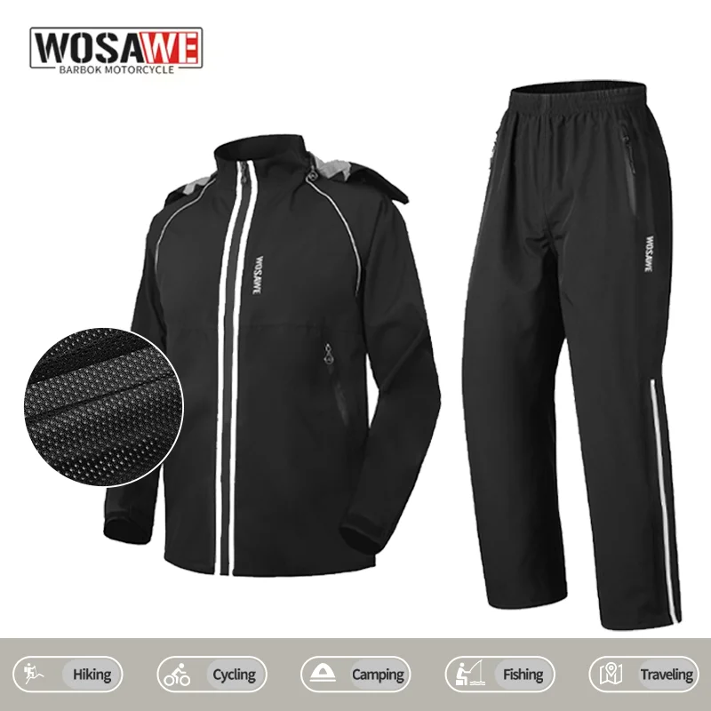WOSAWE Reflective Motorcycle Rain Jacket Waterproof Cycling Hiking Raincoat Lightweight Commuting Motorcycle Rainwear for Men
WOSAWE Reflective Motorcycle Rain Jacket Waterproof Cycling Hiking Raincoat Lightweight Commuting Motorcycle Rainwear for Men