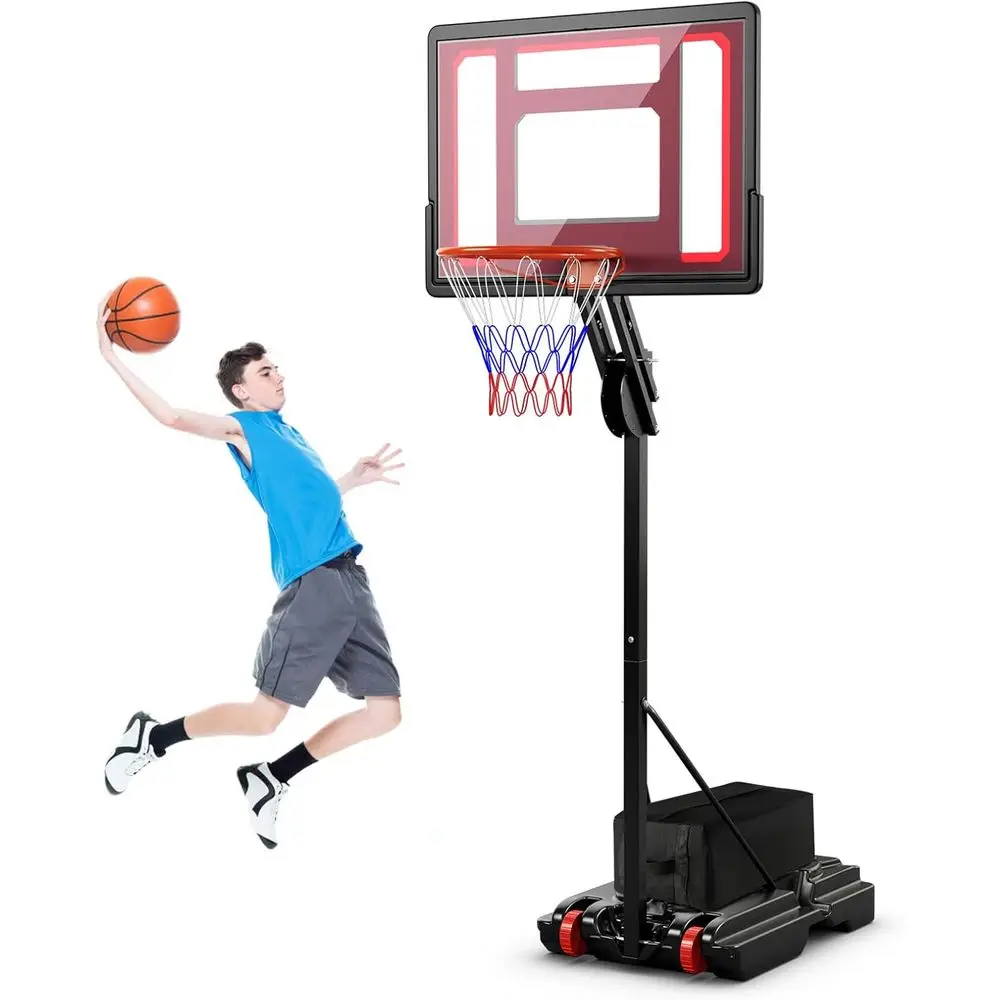 Portable Basketball System with 8.5ft Height Adjustment, 40 Tempered Glass Backboard, 77lbs Weight Bag for Kids and Adults
Portable Basketball System with 8.5ft Height Adjustment, 40 Tempered Glass Backboard, 77lbs Weight Bag for Kids and Adults
