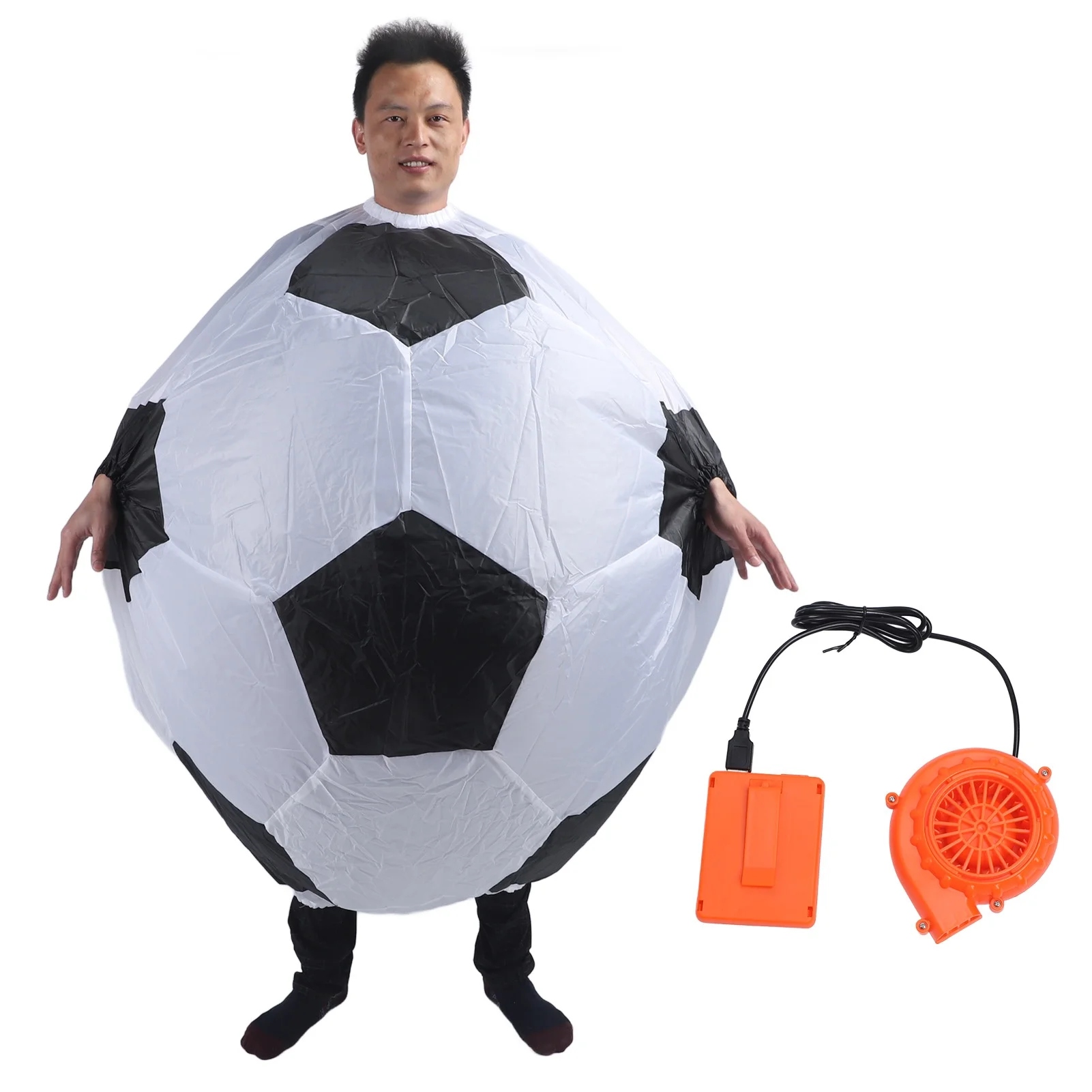 Inflatable Soccer Football Costume Funny Carnival Soccer Costume with Air Blower for Party Cosplay
Inflatable Soccer Football Costume Funny Carnival Soccer Costume with Air Blower for Party Cosplay