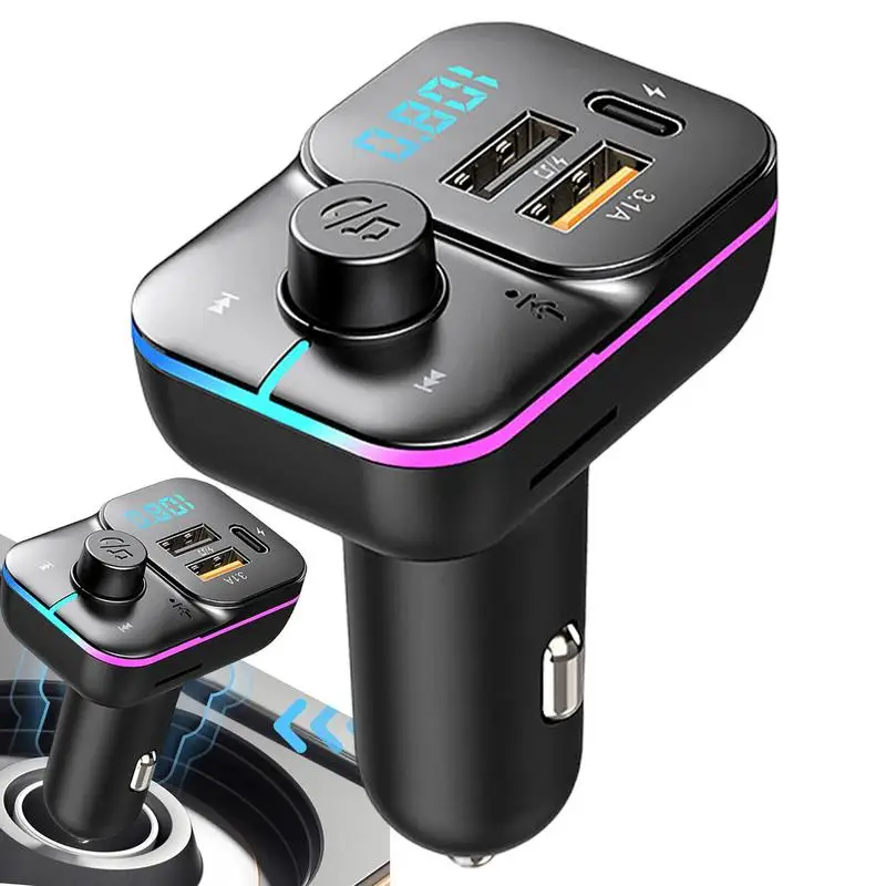 FM-передатчик с RGB-подсветкой Blue Tooth 5,0 Автомобильный комплект громкой связи Аудио MP3-модулятор Аудиоприемник 2 USB Быстрое зарядное устройство
FM-передатчик с RGB-подсветкой Blue Tooth 5,0 Автомобильный комплект громкой связи Аудио MP3-модулятор Аудиоприемник 2 USB Быстрое зарядное устройство